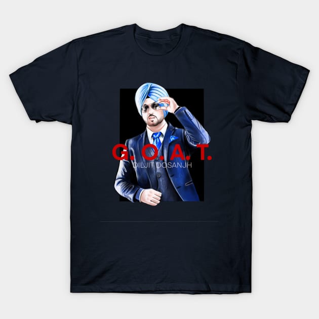 Diljit Dosanjh T-Shirt by SAN ART STUDIO 